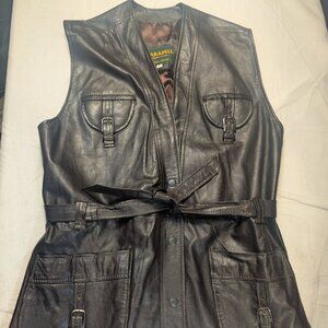 Marapell Italian Made Genuine Leather Vest Size Small